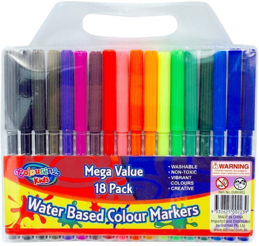 18pcs Water Coloured Colour Pens Marker Textas Non Toxic Craft Kid Painting Pen