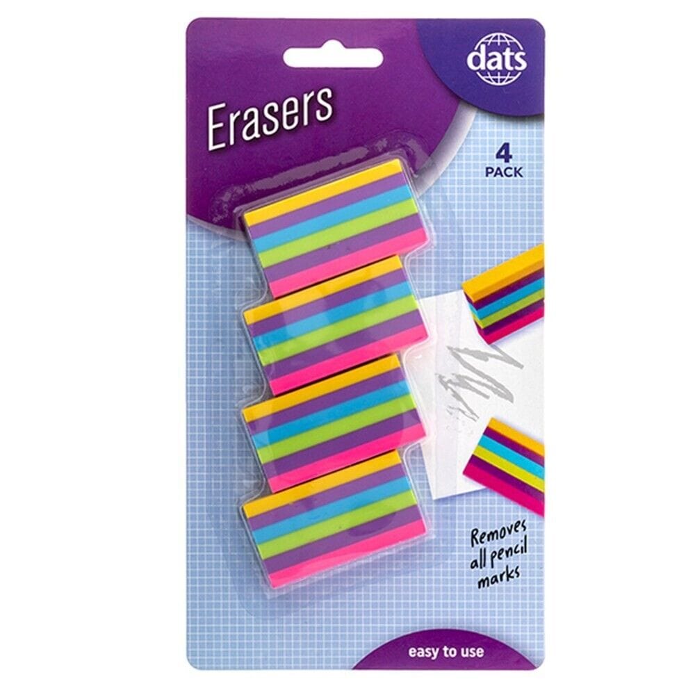 4 Rainbow Erasers Rubber Unicorn Party Colorful School Birthday Eraser Kid