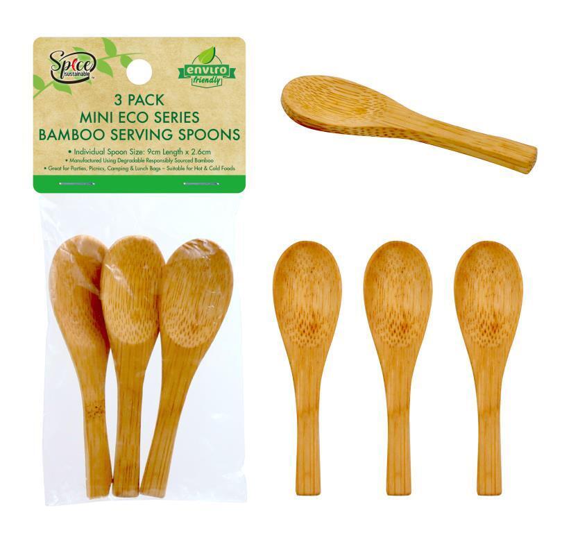 3pcs Mini Natural Bamboo Wooden Spoon Scoop Small Kids Food Safe Tea Stirrer