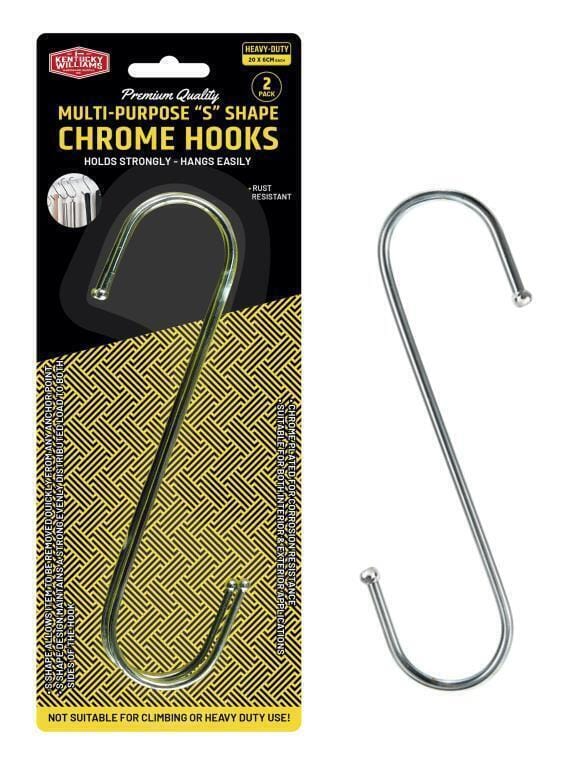 2Pcs Large Chrome S Shape Hooks Heavy Duty Hang Kitchen Hanging Storage Garden