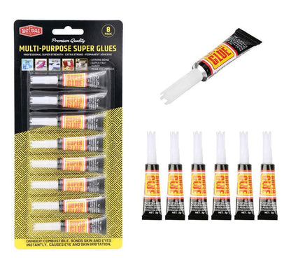 8PCS Extra Strong SUPER GLUE 3g Multi Purpose Leather Plastic Paper Wood Rubber