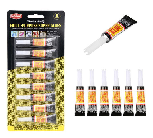 8PCS Extra Strong SUPER GLUE 3g Multi Purpose Leather Plastic Paper Wood Rubber