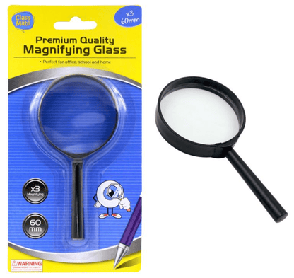 60mm Jet Black Magnifying Glass Lens Tool Magnifier Zoom Reading Repair Craft