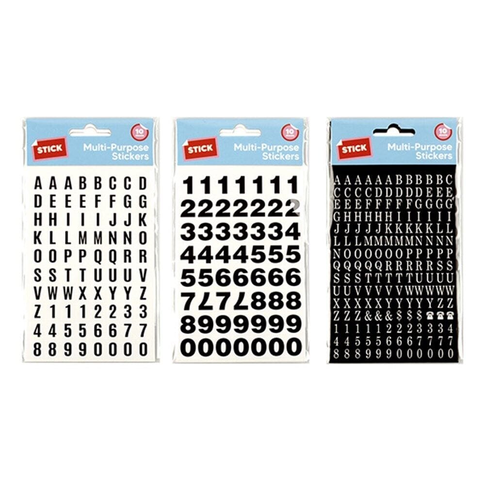 Alphabet Number Stickers Uppercase Symbols Letters Craft School Peel