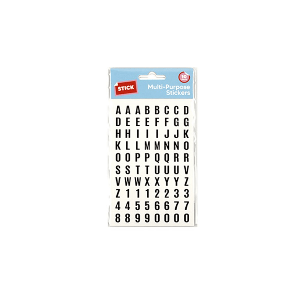 Alphabet Number Stickers Uppercase Symbols Letters Craft School Peel