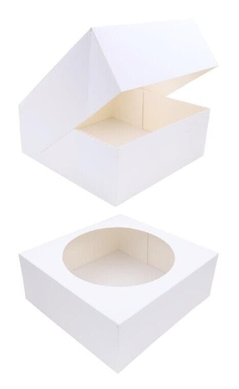 Cake Boxes Cupcake White Box With window Birthday Party Food Grade 9"