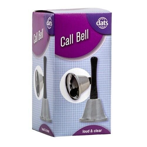 Call Bell Hand Held Silver Ringing Desk Home Reception Office Restaurant School