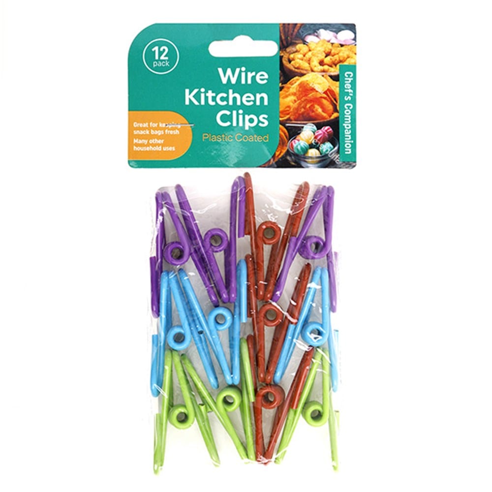 12 Pack Reusable Bag Clips Food Storage Locks Kitchen Fresh Seal Colorful Wire