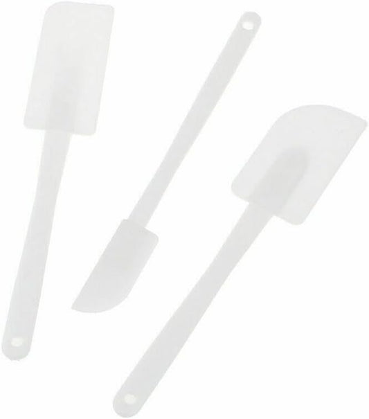 3Pk Spatulas White hard Baking Scrapers Nonstick Cookware Utensils Cake Spatula