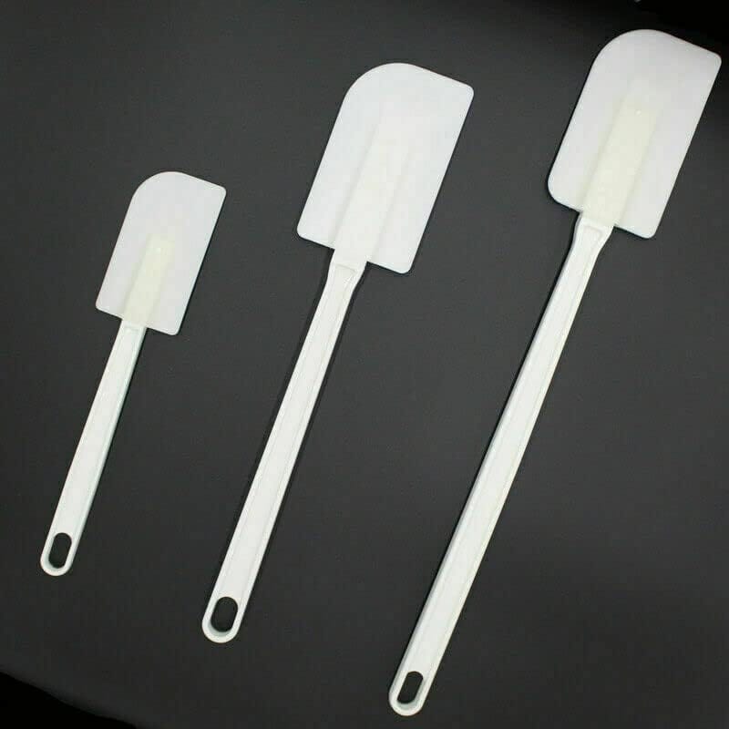 3Pk Spatulas White hard Baking Scrapers Nonstick Cookware Utensils Cake Spatula