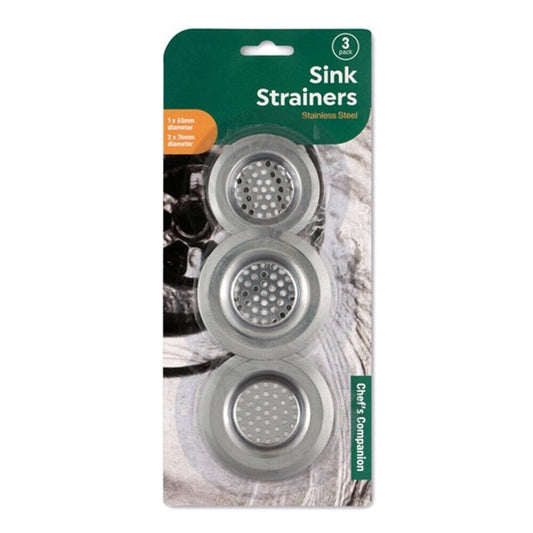 3Pcs Sink Strainer Stainless Steel Kitchen Filter Heavy Weight Design Bath Drain