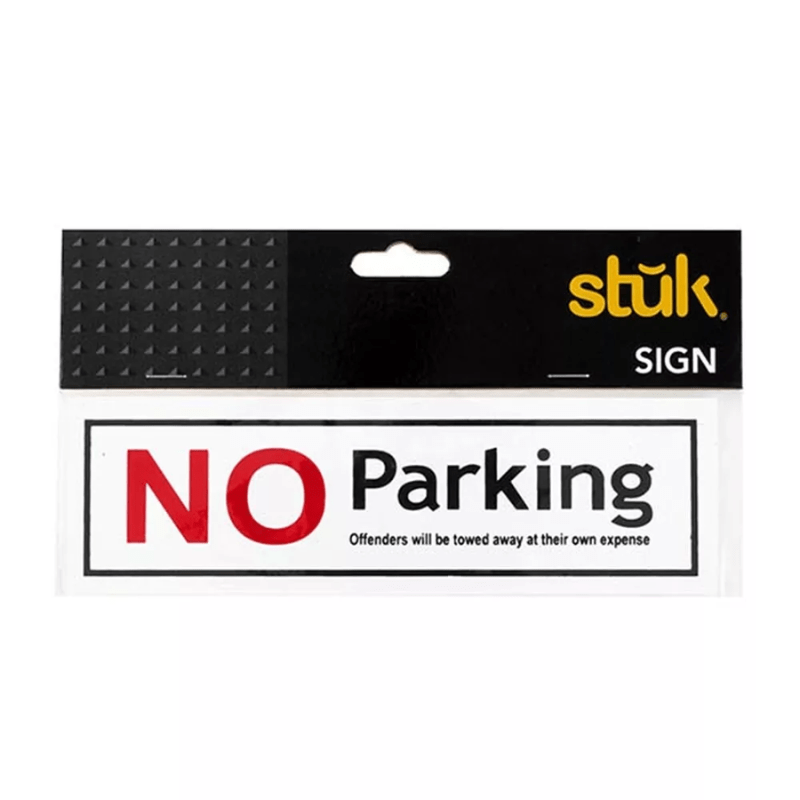 White No Parking Sign Driveway Warning Notice Home Office Shop Business Sticker