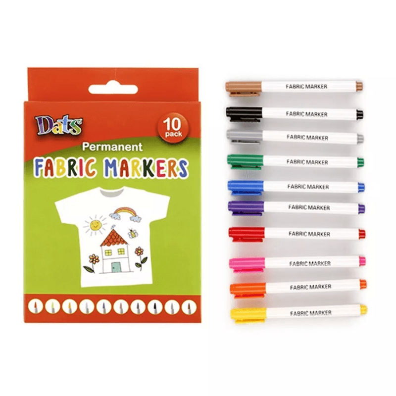 Fabric Markers Pen 10 Colors Permanent Fabric Paint Marker Pens for DIY Craft