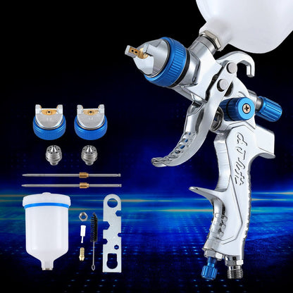 Giantz HVLP Air Spray Gun Gravity Feed Cup Nozzles Included