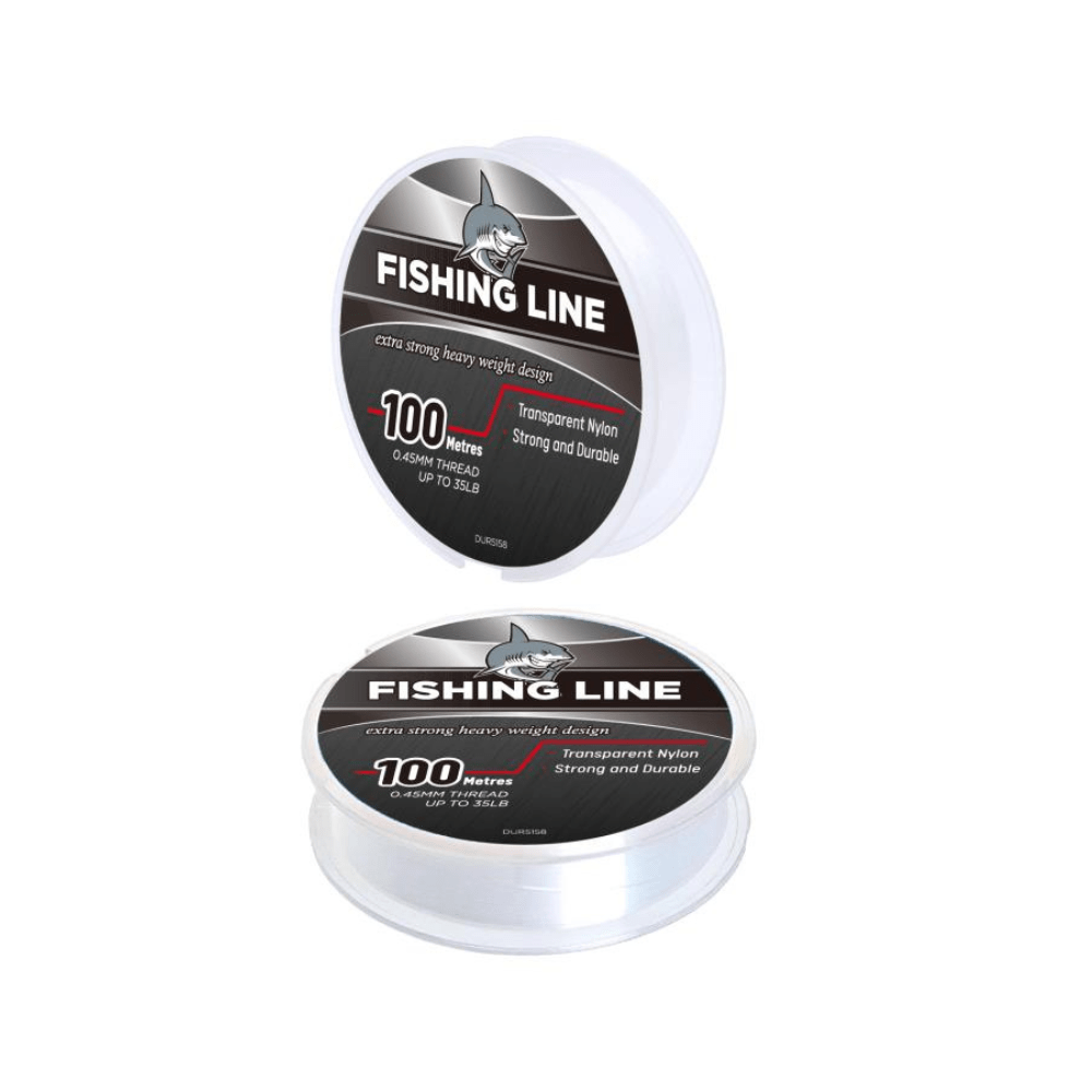 2x Fishing Line 100M Transparent Nylon Fish Clear Heavy Duty 0.45MM Meter