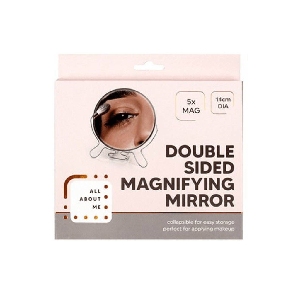 Mirror Double Faced 14cm Plain Magnified Stand Beauty Essentials 2 Sides Flip